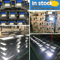 Luz de inundación solar 1000W para exteriores con sensor de movimiento Luz de inundación solar Ip66 Control remoto Material ABS impermeable