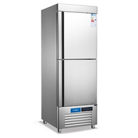 Refrigerador Vertical para Cocina, de 2 Puertas, con Sistema de Enfriamiento por Aire Forzado, Congelador Vertical para Restaurante