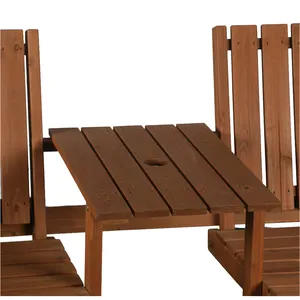 Fabricant chinois fourniture salon chaises confortables patio extérieur en bois jardin double chaise