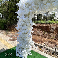 Bunga Kain Sutra Buatan SPR Mawar Hydrangea Tanaman Hijau Dinding Bunga Latar Belakang Gaya Bohemian Pesta Hari Ibu Natal