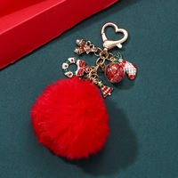 Breloque de téléphone pour femme de Noël, élégante et haut de gamme, avec pompon moelleux, porte-clés, pendentif de sac, ornement en gros