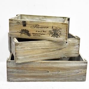 Imbiancato Rettangolare Scatola di Finestra <span class=keywords><strong>Fioriera</strong></span> Box Centrotavola di Fiori <span class=keywords><strong>Piante</strong></span> <span class=keywords><strong>Grasse</strong></span> Rustico <span class=keywords><strong>Fioriera</strong></span> In Legno Per La Decorazione di Nozze - Product Image 2