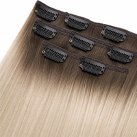 Extensions de cheveux à clipser en trame machine, marron blond balayage, 100% cheveux humains Remy, doux, légers, sans couture, vente en gros pour revendeurs