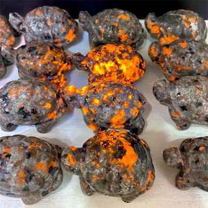 Offre Spéciale naturel haute qualité yooperlite cristal animaux tortue sculptures reiki orange cristal tortues pour cadeaux décoration - Product Image 4