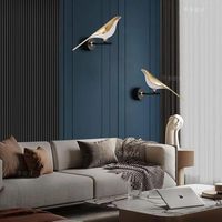 Luz de decoración interior, luces de pared para el hogar, lámpara de pared Led moderna para Hotel, cabecera, dormitorio, Fondo, arte, decoración de pájaros, lámparas de pared