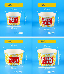 Gobelets en papier personnalisés avec logo pour crème glacée, 4oz, 8oz, 16oz, bols jetables pour yaourt glacé et desserts avec couvercle – Fabricant en gros - Product Image 6