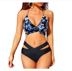 2024 Top Selling Hight Waisted Various Wearing Methods Halter Funny Beachwear For Leisure Beach Activities