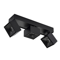 Downlight LED rotatif réglable à trois têtes Spot pliant moderne en aluminium Plafonnier noir pour scène de performance
