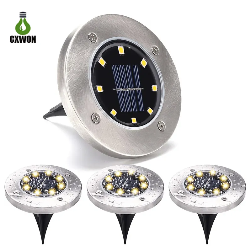 solar buried lamp 8LED Colorful solar ground light for Yard Stair Path garden