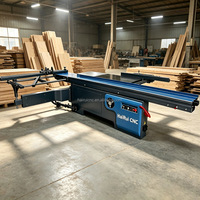 Scie à panneaux coulissante robuste pour le travail du bois avec système de guidage précis, machine de découpe du bois pour la fabrication de meubles en panneaux