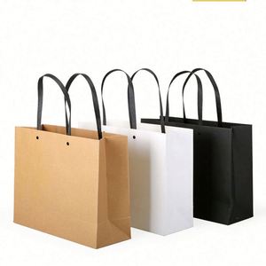 Sacs shopping en papier kraft personnalisés en gros, sacs cadeaux avec logo - Product Image 4