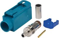 Connecteur droit à sertir femelle FAKRA SMB Jack coaxial RF bleu pour connecteurs coaxiaux de câble RG58 (RF)