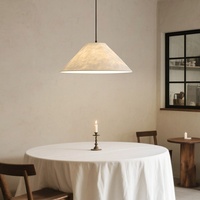 Lustre de table de restaurant japonais, abat-jour en parchemin, lumière LED chaude (3000K), suspendu 50x20cm pour bureau et salles à manger