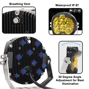 Phare antibrouillard 90W LED pour voiture, éclairage de travail 7 pouces blanc 6000 Lumens, ampoule H4 12V, système d'éclairage automobile 4x4 tout-terrain pour camion - Product Image 6