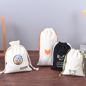 Pochette de rangement anti-poussière en toile de coton recyclée écologique, sac à cordon personnalisé en tissu promotionnel - Product Image 2