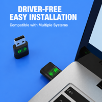 Adaptateur USB externe sans fil NKIWI WiFi6 Bluetooth 5.4 AX900 900 Mbps double bande 2-en-1 avec antenne intégrée pour PC portable