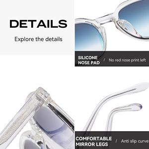 Lunettes de soleil ovales épaisses à la mode, verres polarisés UV400, film coloré Sunray, lunettes de soleil de créateur pour femmes, lunettes rétro pour hommes, lunettes TR90 - Product Image 3