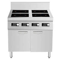 Peralatan Dapur Harga Pabrik Kompor Listrik Stainless Steel 4 Tungku Pengapian Elektronik untuk Hotel