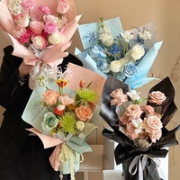 Papier d'emballage pour fleurs imperméable LUCIA 56*56cm, fournitures d'emballage pour bouquets, matériau d'emballage pour fleurs épaissi LF160728