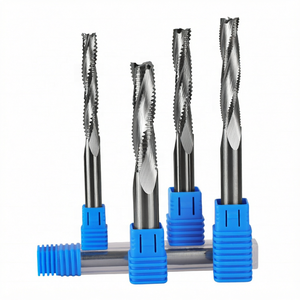 YUFU Fraise à dégrossir en carbure monobloc à 3 cannelures, à bord ondulé, en acier au tungstène, pour aluminium et métaux, pour routeur CNC - Product Image 1