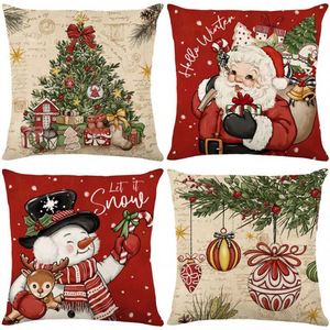 Merry <b>Christmas</b> Snow Joy Stripes Gift Box Red <b>Throw</b> Pillow Covers 4 X 18 Inch Xmas Tree Holiday Cushion Case for Sofa Couch - Product Image 3
