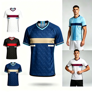 Veste de football personnalisée en polyester/coton, impression par transfert thermique, respirante, séchage rapide, nom et numéros d'équipe personnalisés, unisexe - Product Image 1