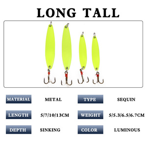 Señuelo de Pesca Luminoso Jigging Soul JL5 de 10g, Cuchara de Plomo para Río y Lago, Cebo Artificial Duro con Anzuelos - Product Image 2