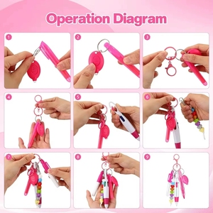 Kalp boncuk hemşire kalem seti tıbbi geri çekilebilir kaydırma kolay-çekme toka kimlik toka rozeti klip ışık ile hemşire günü hediye - Product Image 3