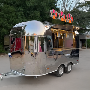 Camion remorque alimentaire en acier inoxydable avec grill pour la vente de snacks, bonbons et chips - Product Image 5