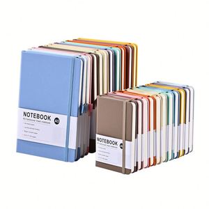 Carnet personnalisé X418-1 A5 A6 en cuir PU avec sangle, 100 feuilles de papier, pages intérieures lignées blanc ivoire, bloc-notes de bureau style macaron - Product Image 1