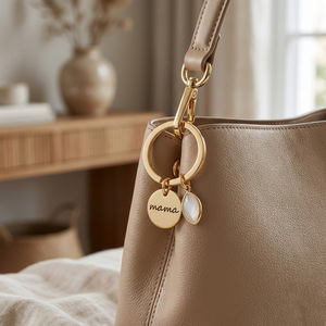 Cadeau tendance pour la fête des mères 2026, porte-clés en acier inoxydable gravé pour maman, porte-clés avec pierre <span class=keywords><strong>de</strong></span> naissance - Product Image 4
