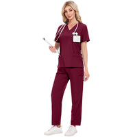 Combinaison chirurgicale pour femme, tenue d'infirmière, scrubs d'infirmière en gros, ensembles de scrubs d'infirmière, scrubs bleu ciel, uniformes