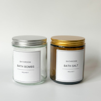Vente en gros pot vide en verre de crème cosmétique marron pour soins de la peau sérum petit pot de bougie faveur de mariage avec couvercle en métal et aluminium