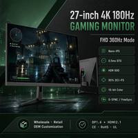 Monitor Gaming Nano IPS 27 Inci 4K UHD 180Hz 0.5ms GTG 95% DCI-P3 HDR600 Kompatibel dengan G-Sync FreeSync