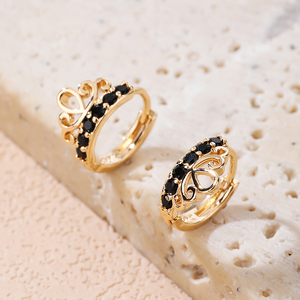 Accessoires pour femme, bijoux en gros, boucles d'oreilles plaquées zircone or 18k, <span class=keywords><strong>princesse</strong></span>, couronne, reine, boucles d'oreilles pour femmes et filles - Product Image 4