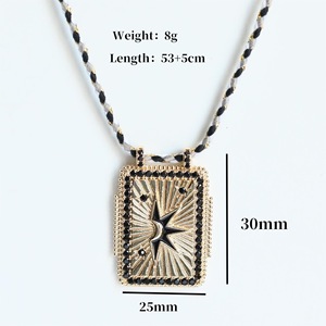 Tali rantai putar berwarna elegan wanita permata Italia enamel merah muda mata setan hijau kartu <span class=keywords><strong>tarot</strong></span> liontin mata kalung untuk wanita - Product Image 6