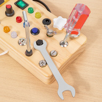 Juguete Educativo de Madera para Niños, Tablero de Actividades LED, Simulación de Circuitos, Interruptores, Desmontaje y Montaje