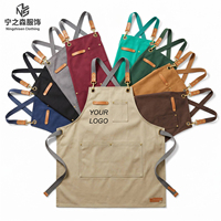 Tabliers sans manches en toile imperméable, personnalisables avec logo, pour supermarchés, salons de thé et cafés