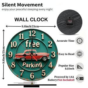 Round Wooden Wall <b>Clock</b> 25x25Cm <b>Silent</b> Quartz Home Decor Corridor Entrance <b>Clock</b> - Product Image 2