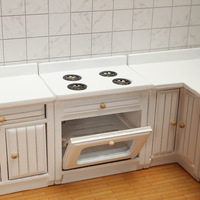 Ensemble de cuisine miniature 1:12 pour maison de poupée, avec armoire, aliments miniatures, modèle de jouet, table de cuisson et évier