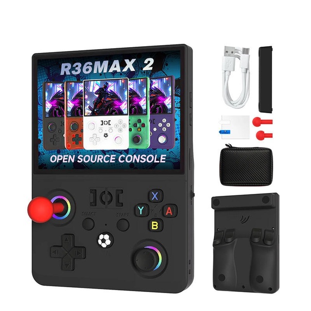 2026 New 64GB 128GB Portable Retro Handheld R36MAX 2 Video Game Console Built in Classic Games Hand Game Consoles 4.5inch Screen
