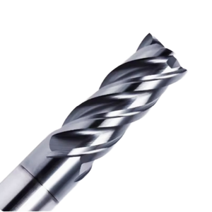 Fresa de carburo PS4C-ST-030 3*8*4T*50L(D4) con helicoidales desiguales, recubrimiento TiAlN, 4 filos, punta de 10mm para fresado ascendente - Product Image 1