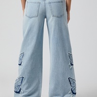 Nouvelle Tendance : Jean Baggy en Denim Brodé pour Femme, Pantalon Cargo pour Femme