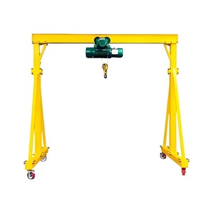 Electric Gantry <b>Crane</b> 0.5 Ton <b>Remote</b> <b>Control</b> Portable Steel Yellow For Workshop Lifting - Product Image 4