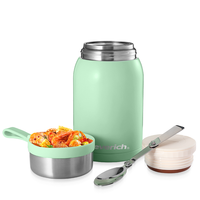 Acero inoxidable 700ML lindo diseño niños comida frasco tarro Bpa libre niños termo fiambrera con cuchara oculta