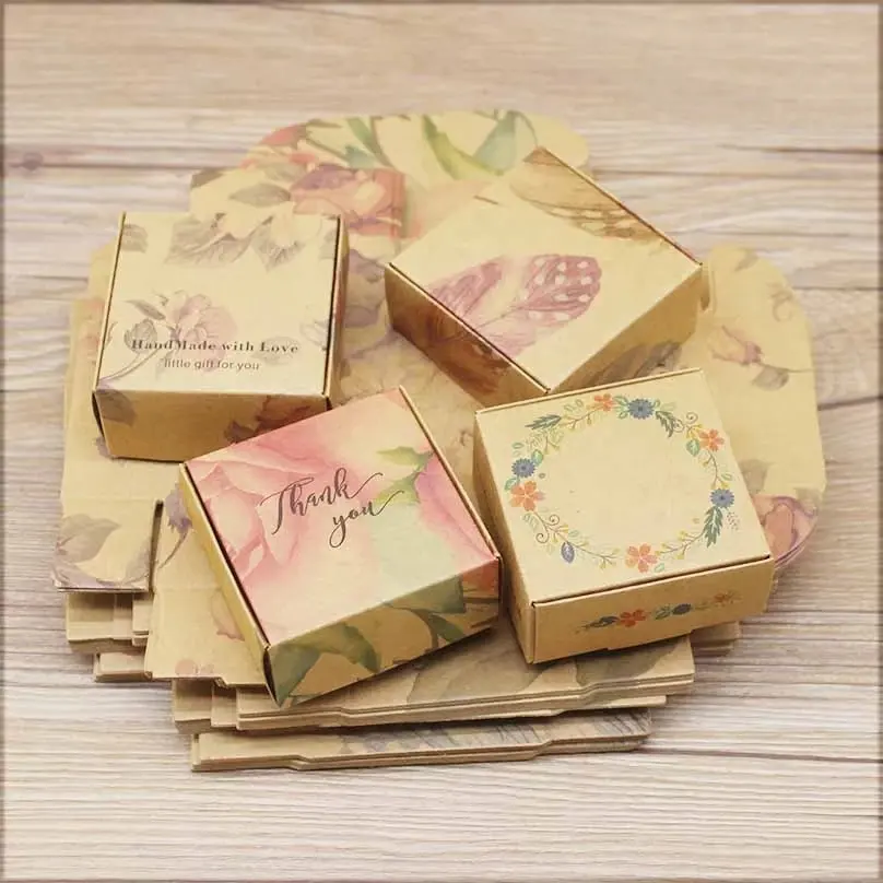 Kraft Paper Jewelry Box for Packaging Handmade Earring Jewelry Gift Cardboard Boxes Diy Jewelry Display Storage Packing