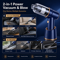 Aspiradora de Mano Inalámbrica para Auto 2 en 1, Soplador de Aire Portátil Mini, 4500Pa de Succión, Filtro HEPA, 15 Minutos de Autonomía, Base de Carga