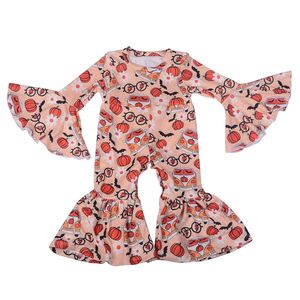 Custom Print Plus Size Knitted Cotton/Bamboo Breathable Eco-Friendly Quick Dry Long <b>Bell</b> Sleeves Girls' Jumpsuits - Product Image 5