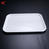 Plateau rectangulaire personnalisé 17-60155 pour restaurant de restauration rapide, ustensiles de cuisine écologiques en mélamine, plateau de service rapide et coloré