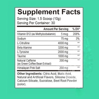 Poudre pré-entraînement OEM/ODM sous marque privée – Compléments nutritionnels sportifs pour hommes et femmes adultes : Énergie et soutien immunitaire